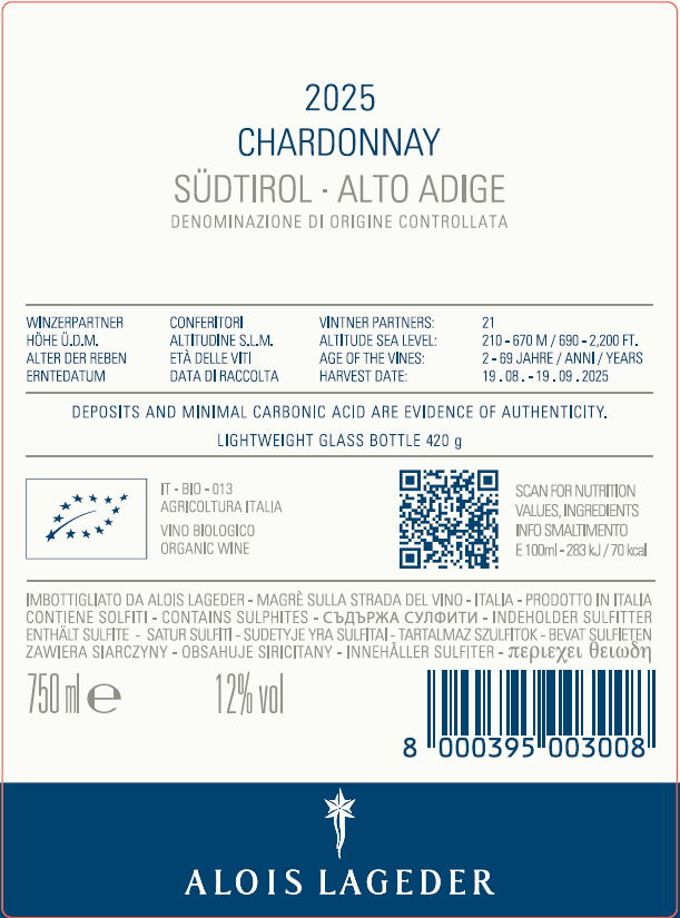 2025 Lageder Chardonnay BIO