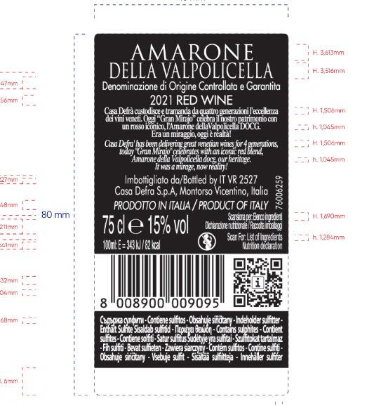 2021 Casa Defra Amarone della Valpolicella
