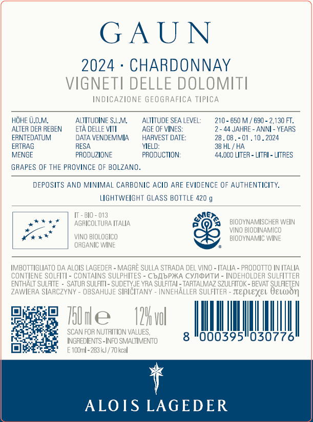 2024 Lageder "Gaun" Chardonnay BIO