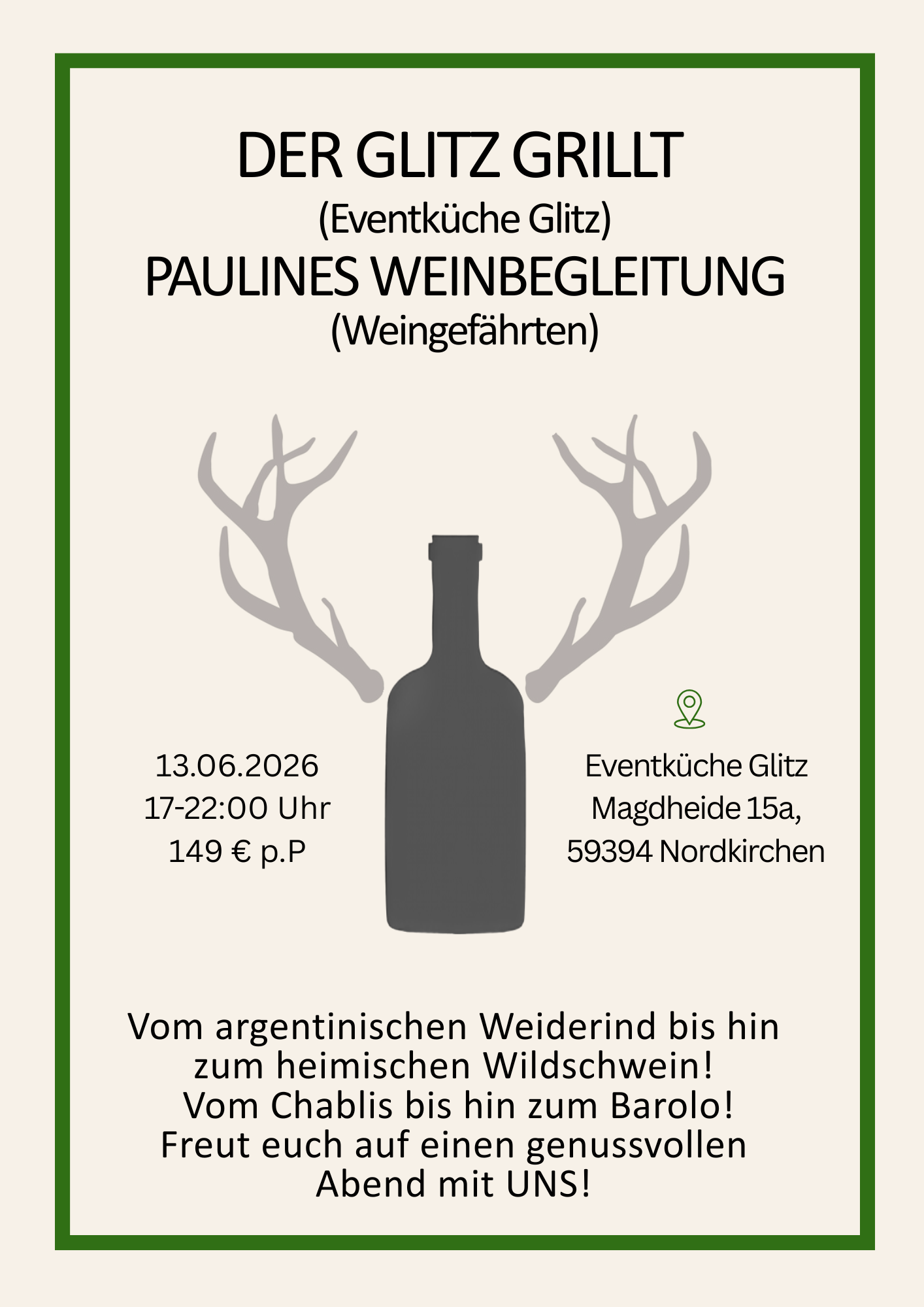 13.06.2026 Der Glitz Grillt, Paulines Weinbegleitung