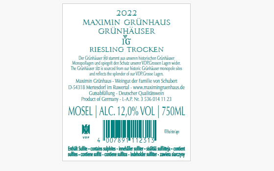 2022 Maximin Grünhaus "Grünhäuser" Riesling