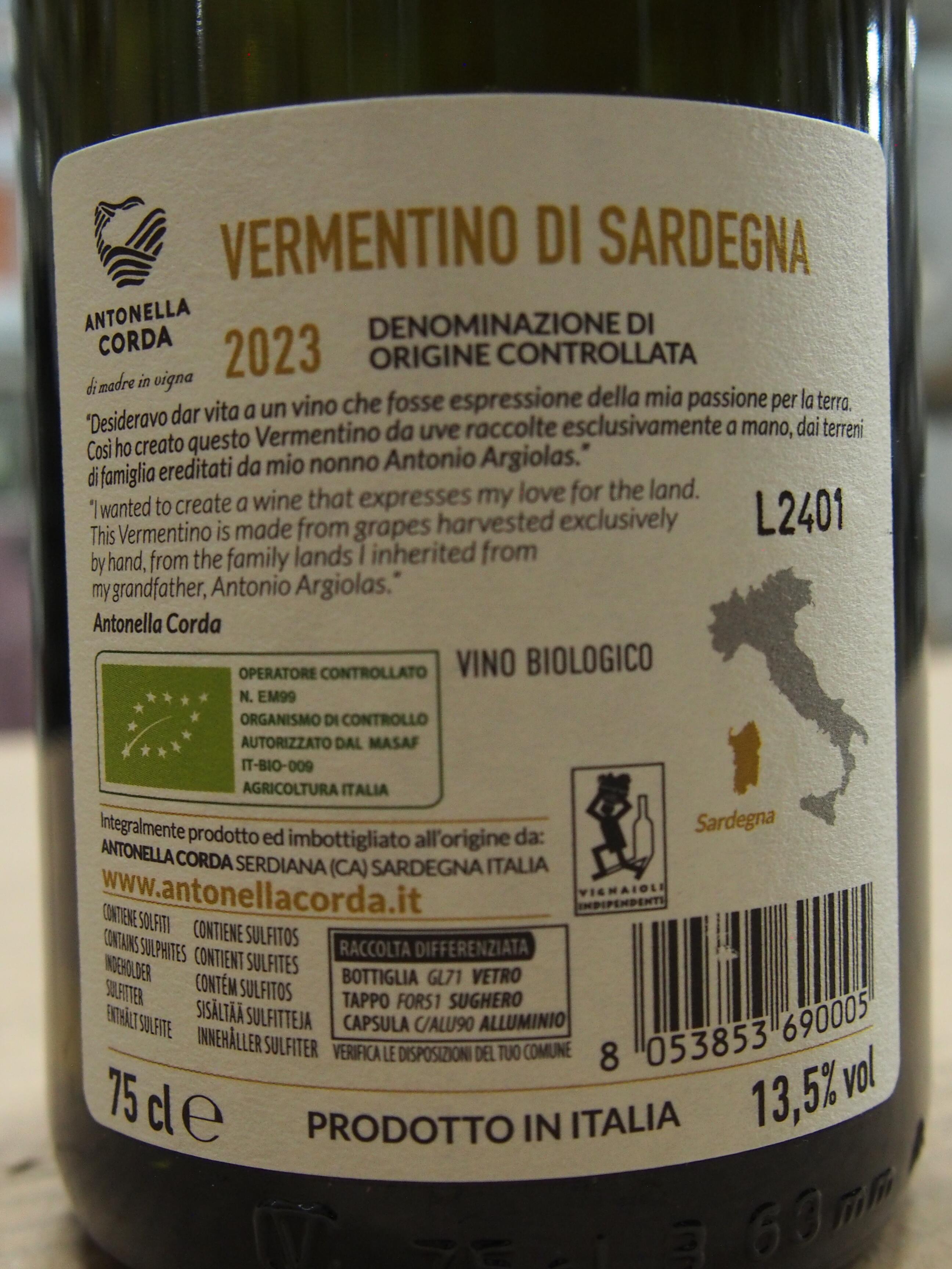 2023 Antonella Corda Vermentino